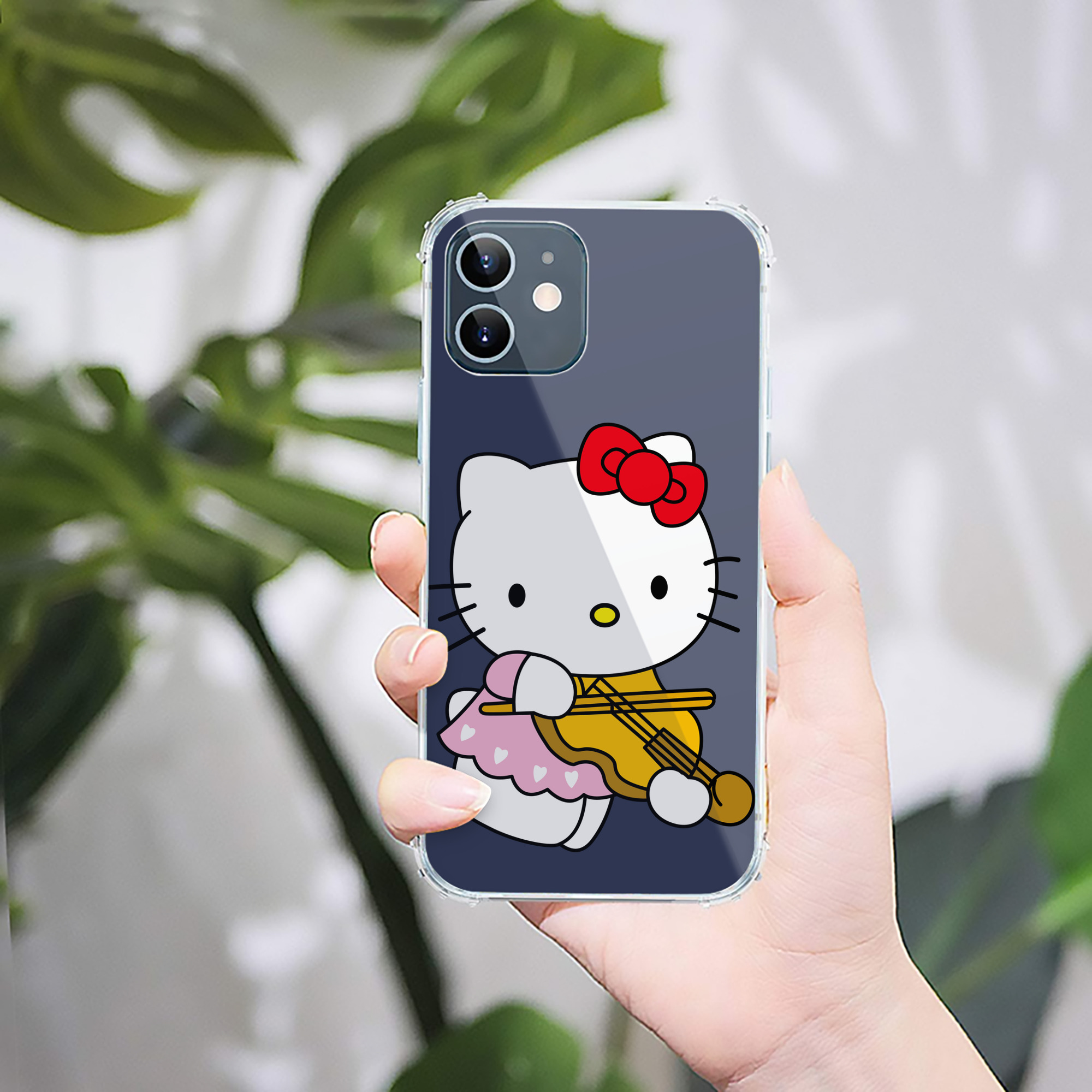 （画像用） Hello Kitty ハローキティ 【iPhone 12シリーズ対応】透明スマホケース（クリアソフトケース）